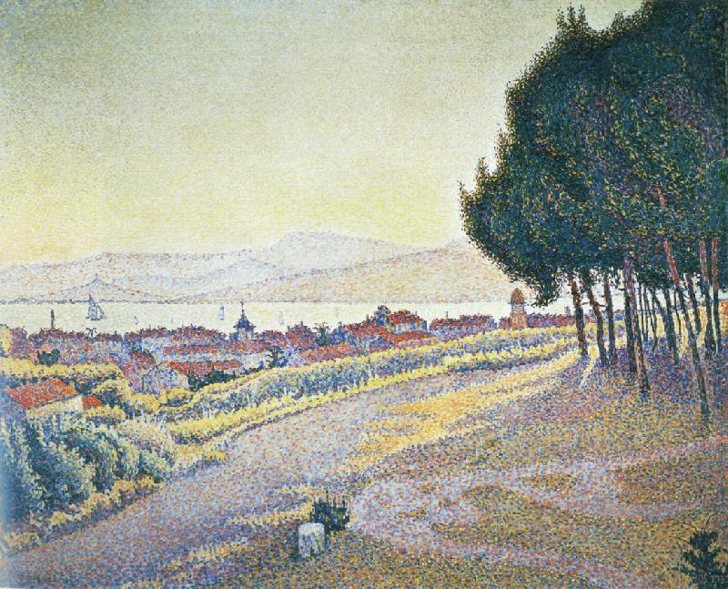 Paul Signac town at sunset saint tropez